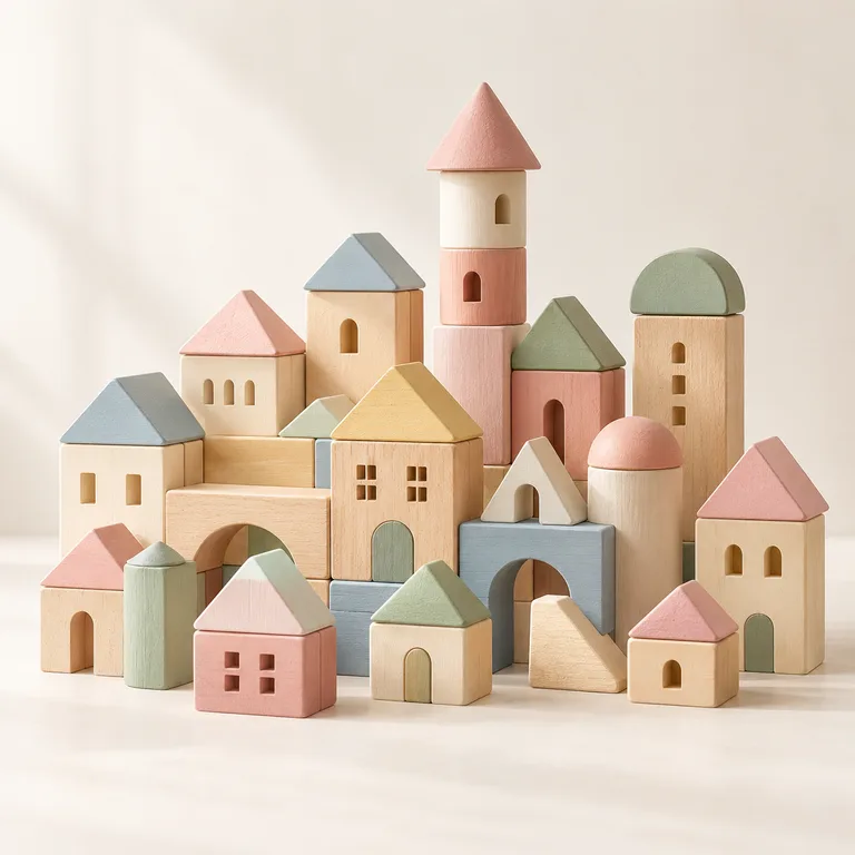 The Pastel Little Village Blocks — generated product visualization