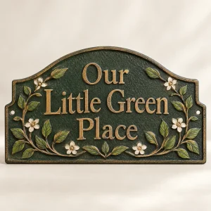 The Our Little Green Place Sign — generated product visualization