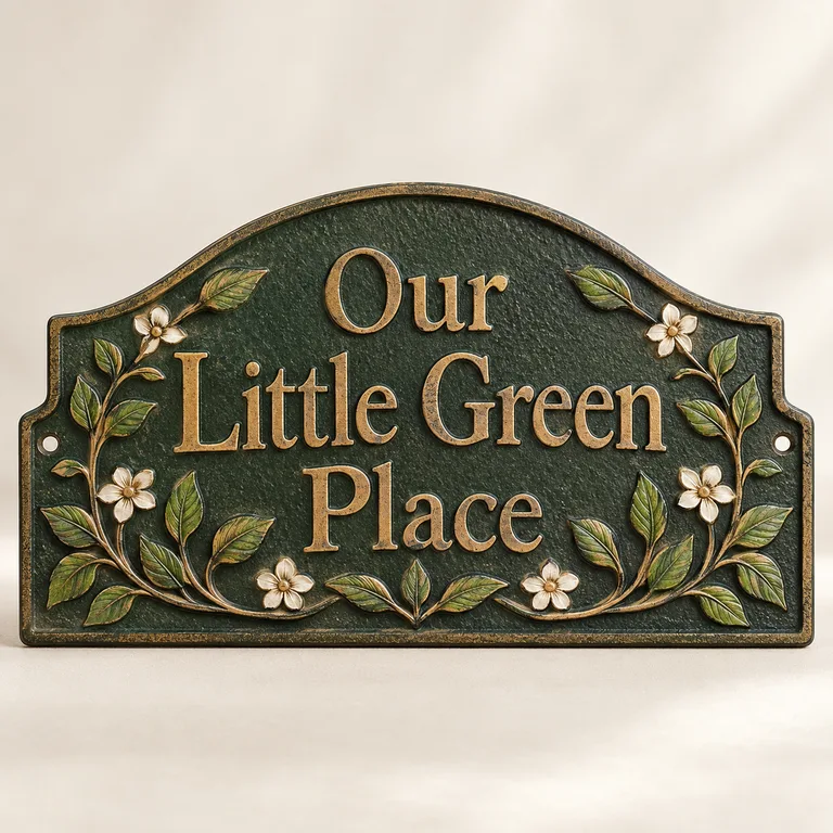 The Our Little Green Place Sign — generated product visualization