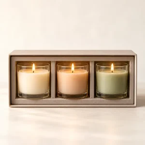 The Three Little Evenings Candle Set — generated product visualization