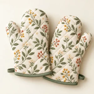 The Warm Welcome Oven Mitt Pair — generated product visualization