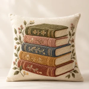 The One More Chapter Cushion — generated product visualization