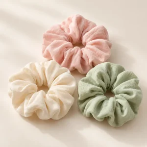 The Soft Days Scrunchie Trio — generated product visualization