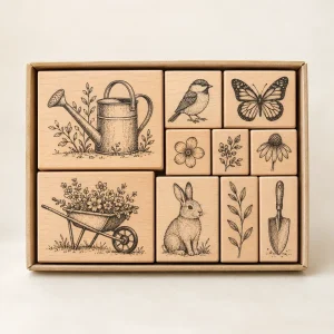 The Garden Friends Stamp Set — generated product visualization